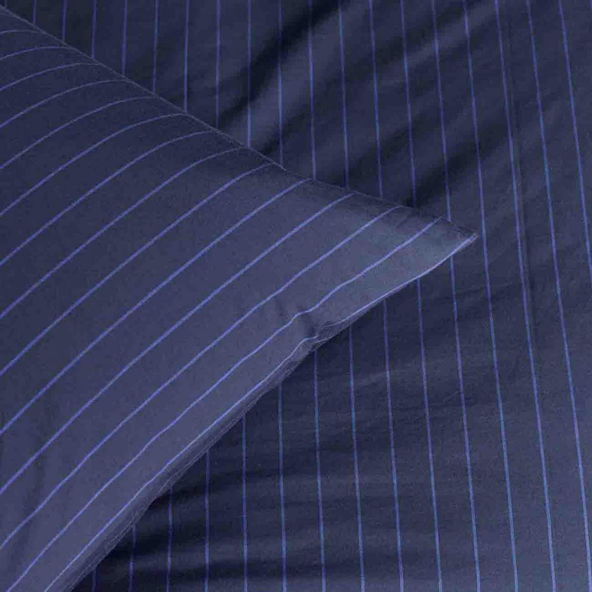 KISSENBEZUG Line blau 50 x 70 cm - Blau, Textil (70/50cm)