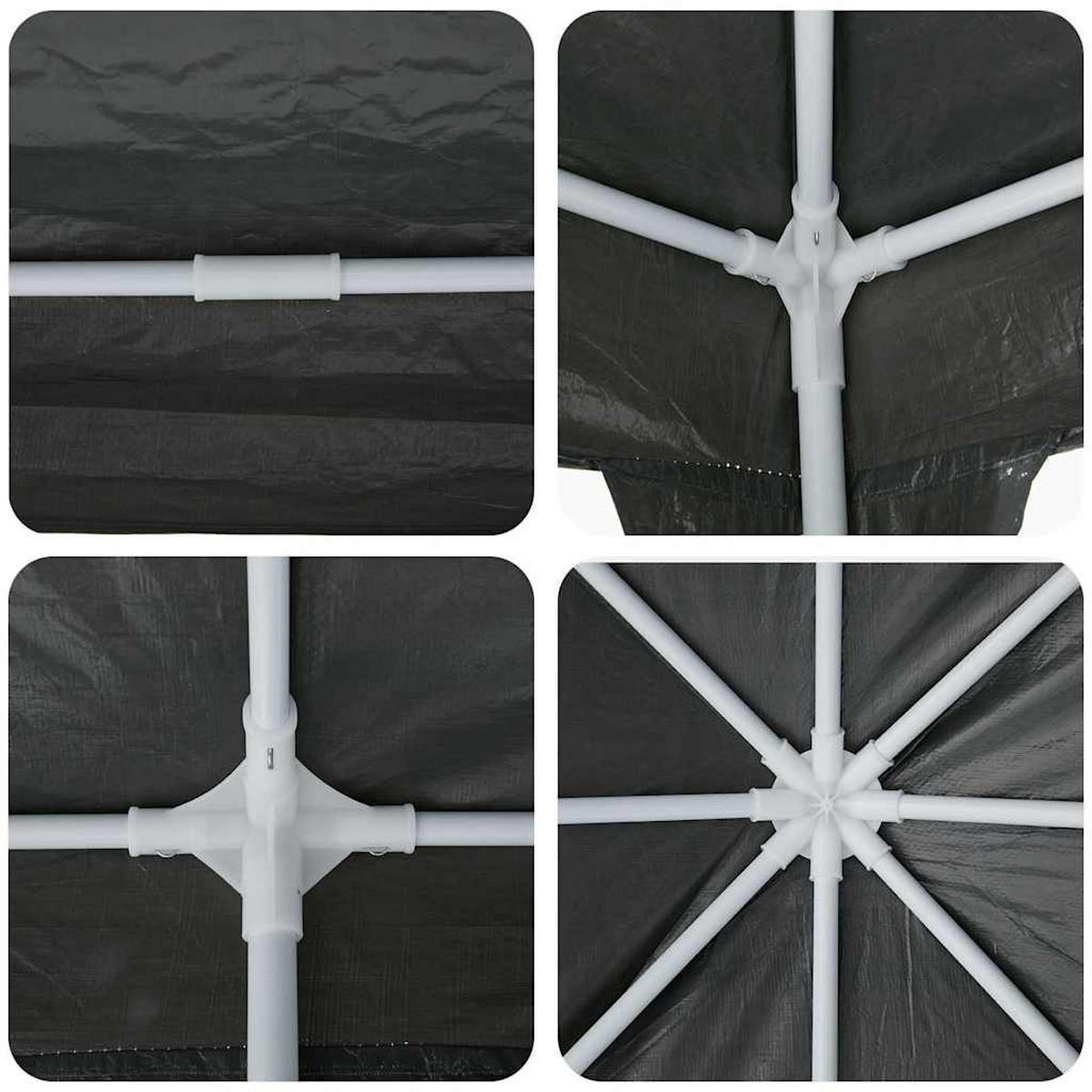 PARTY-ZELT Anthrazit 800/400/266 Cm Polyethylen - Anthrazit, Kunststoff (400/266/800cm) - vidaXL