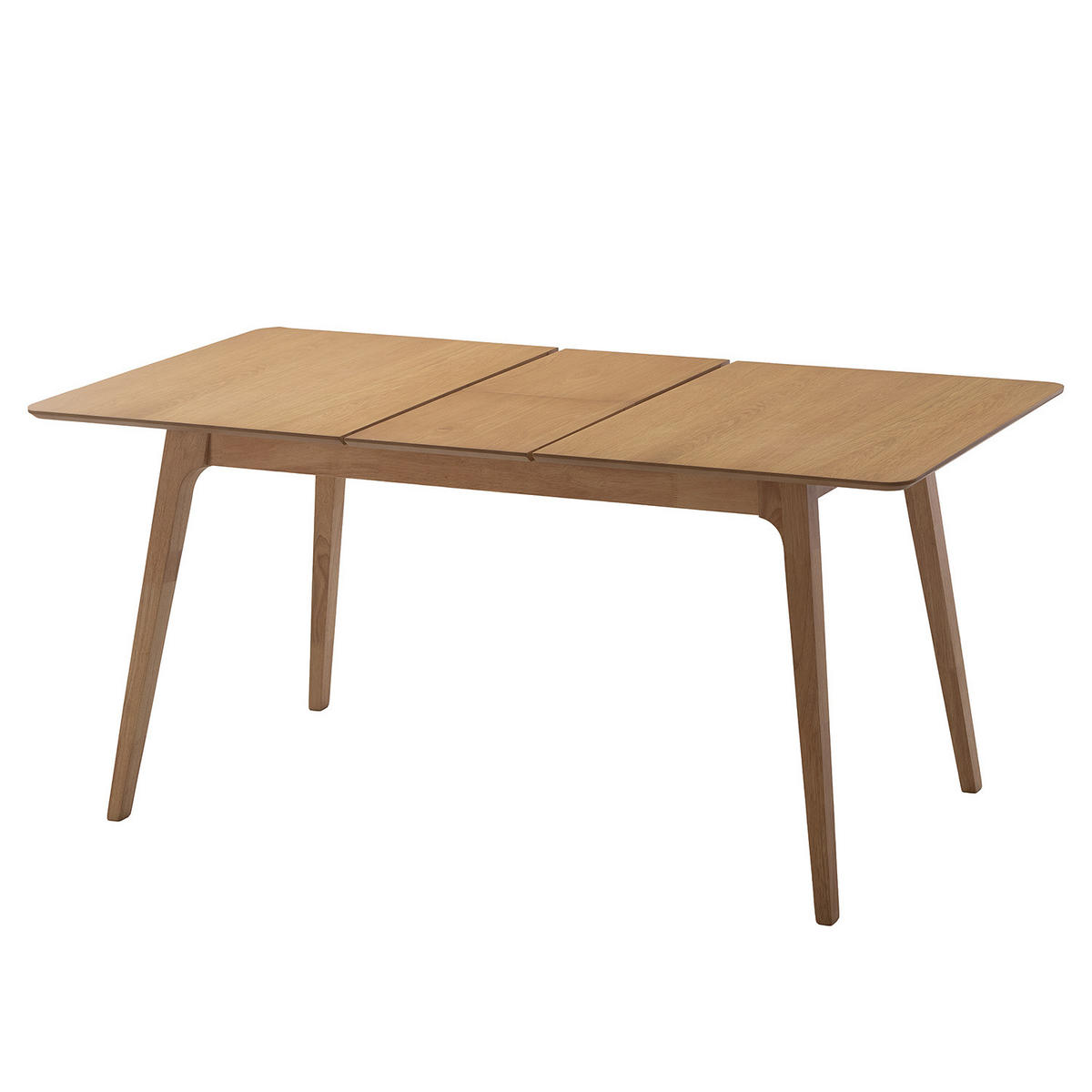 ESSTISCH - Gummibaum teilmassiv - Eichefarben, Holzwerkstoff (90/150/75cm) - home24