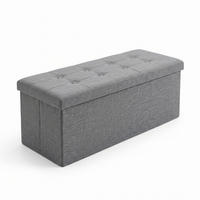 HOCKER mit Stauraum 110/38/38 cm - Grau, Textil (38/38/110cm) - SCENA LIVING