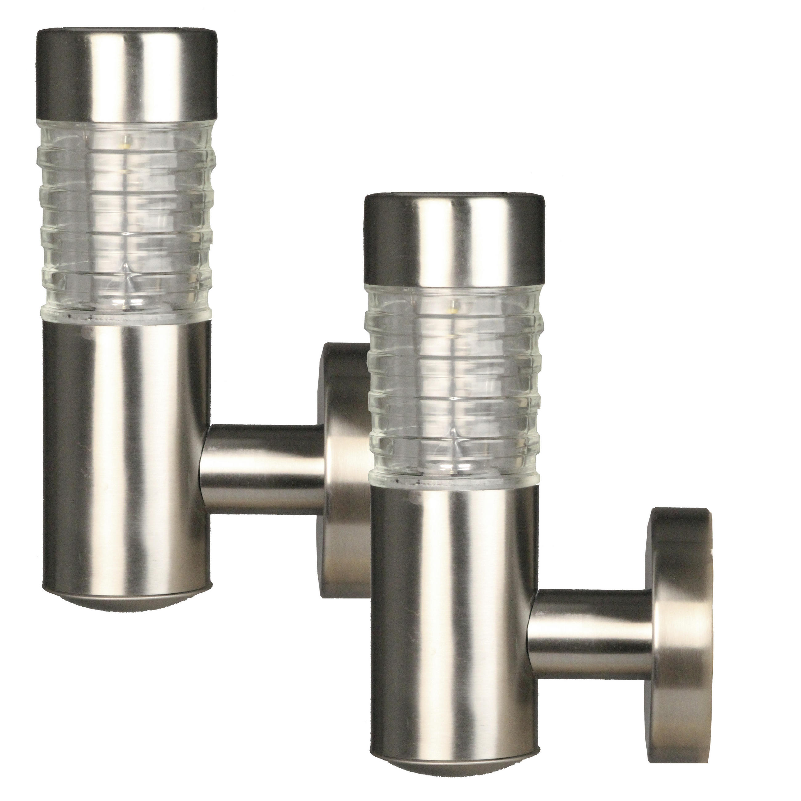 WANDLEUCHTE 2er Set 15/20/9cm - Silberfarben, Metall (15/20/9cm) - Luxform