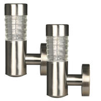 WANDLEUCHTE 2er Set 15/20/9cm - Silberfarben, Metall (15/20/9cm) - Luxform