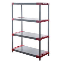 KUNSTSTOFFREGAL GREY BEAR Low 138x80x46cm Fachlast 120kg Grau-Rot - Rot, Kunststoff (80/138/46cm) - PROREGAL