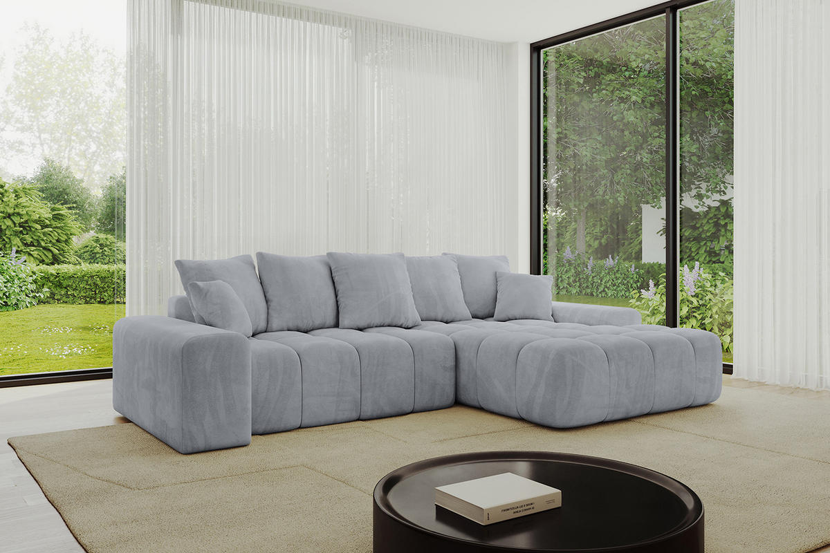 ECKSOFA Ottomane Rechts ENSI-L - 267x164x88 cm Titanfarben - Titanfarben, Holzwerkstoff/Kunststoff (164/267cm) - ALTDECOR