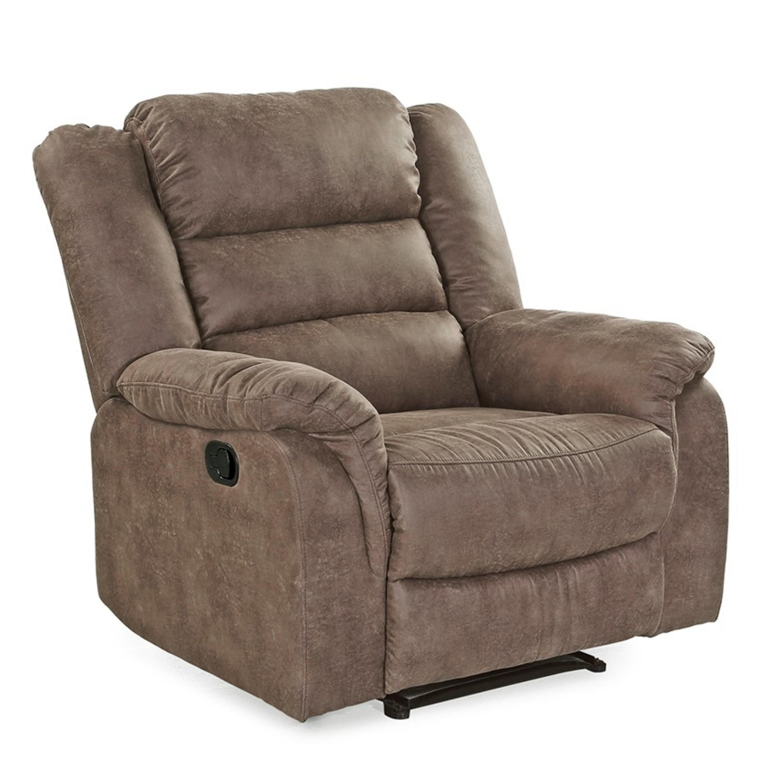 RELAX-FERNSEHSESSEL 95/93/103 cm Federkern, Liegefunktion verstellbar durch halbautomatische Relaxfunktion, Mikrofaser Vintage Grau Braun / 15132 - Graubraun/Schwarz, Textil (95/103/93cm) - luma-home