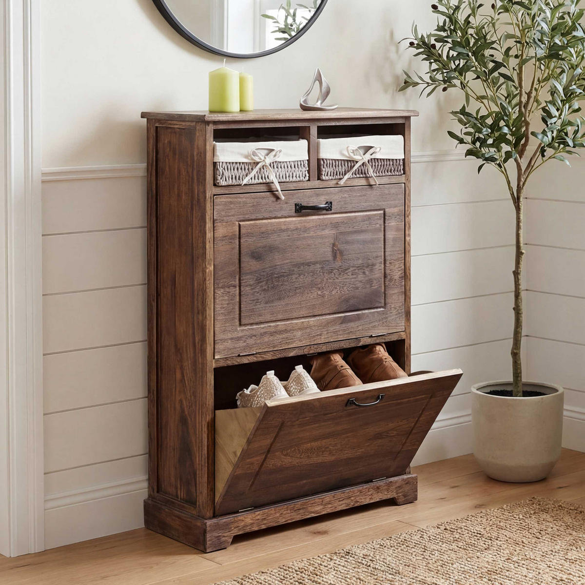 SCHUHKIPPER Braun - Braun, Holz (60/100/24cm) - MCW