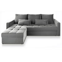 ROHOVÁ SEDAČKA KOS PIK světle šedá - šedá/světle šedá, dřevo/textil (220/140cm) - MASSENO