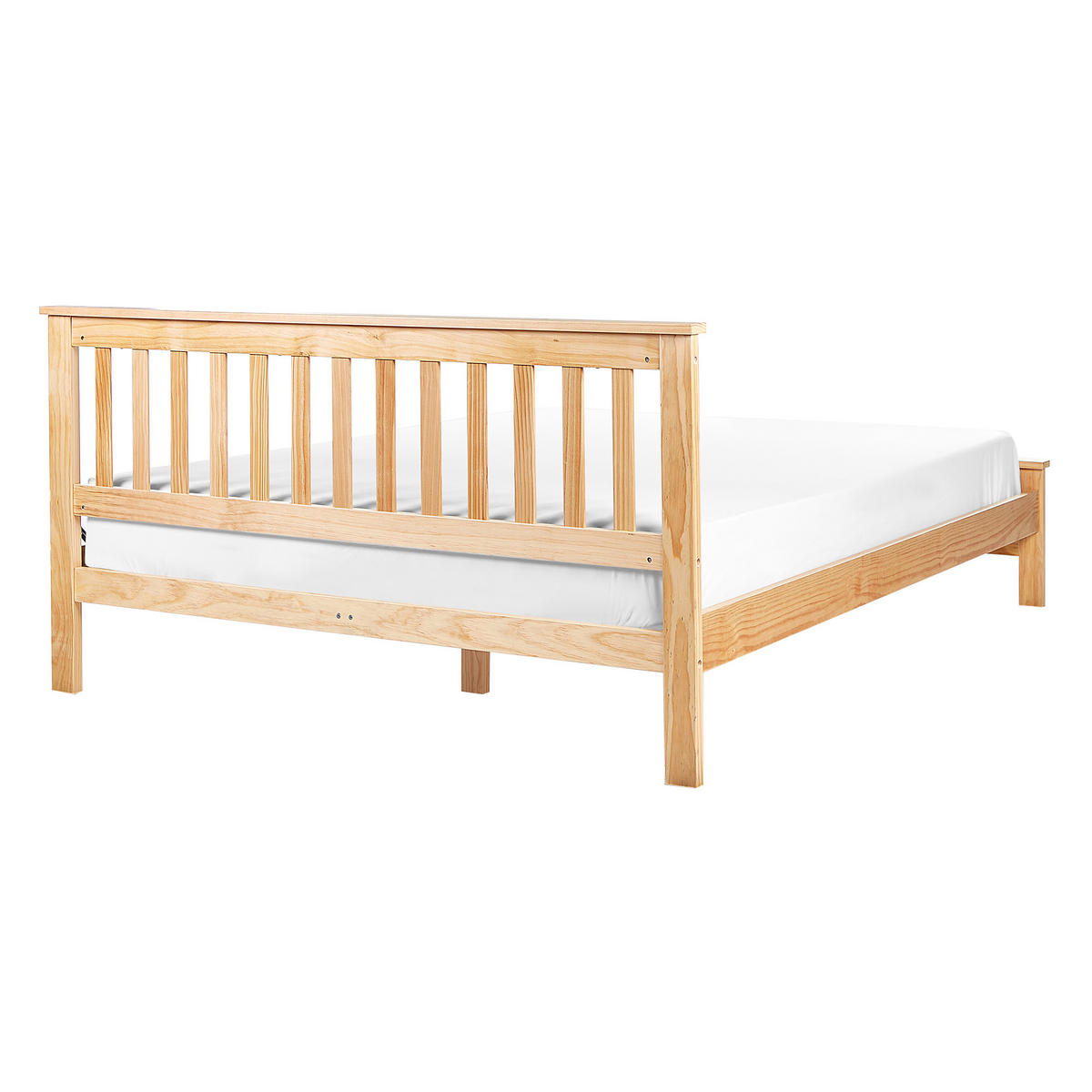 BETT mit Lattenrost 140x200 cm Heller Holzfarbton Mayenne - Hellbraun, Holz (140/200cm) - Beliani
