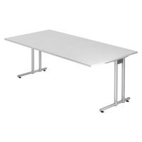 SCHREIBTISCH Serie-N 100/200/72 cm in Weiß - Weiß, Holzwerkstoff (100/200/72cm) - bümö