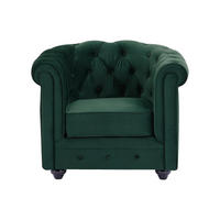 SESSEL mit gerader Rückenlehne - 1 Person - Samt, Stoff - Grün - - Grün, Textil (85/72/78cm) - Vente-Unique