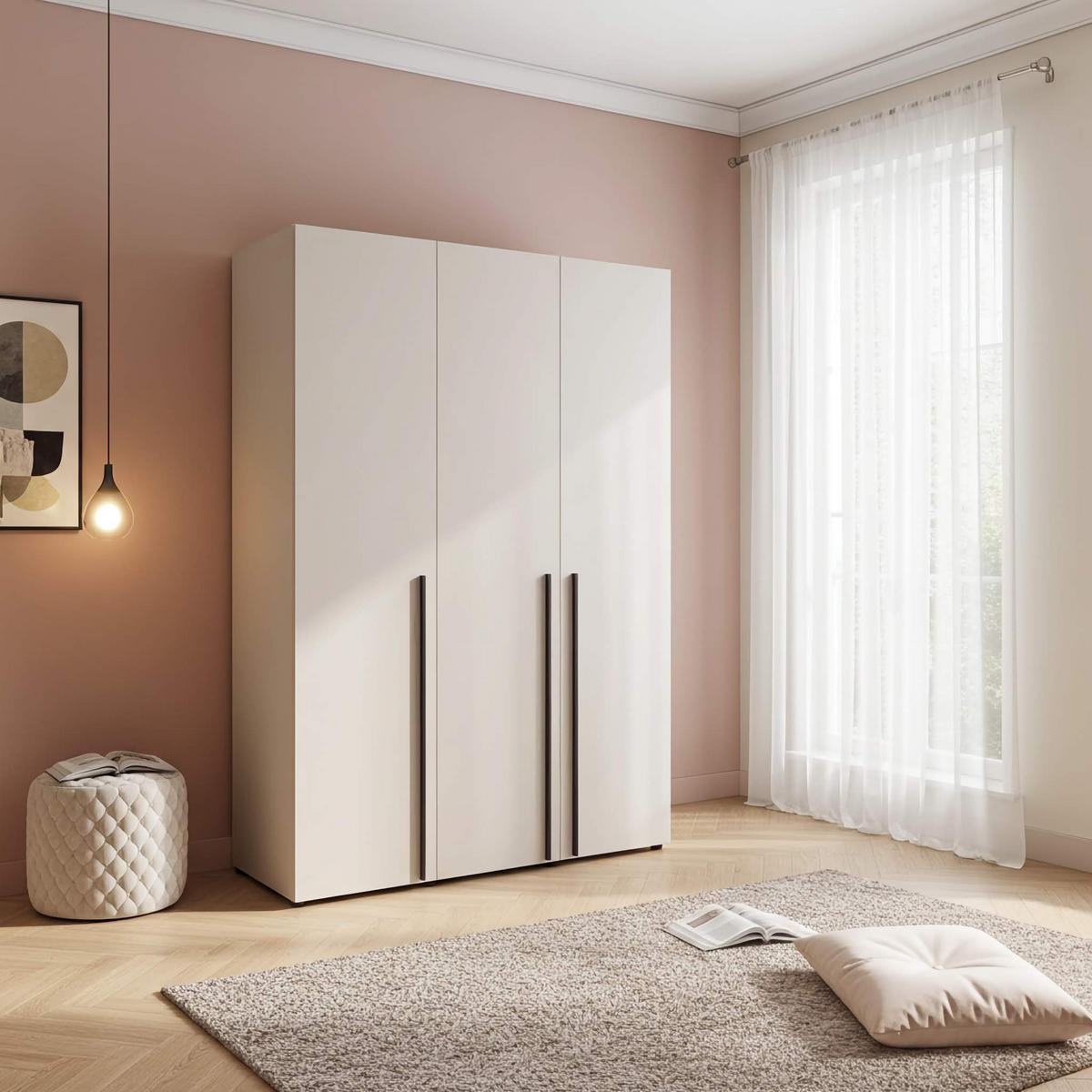DREHTÜRENSCHRANK Arni Kaschmir Beige - 150x206x60 cm - Kaschmir, Holzwerkstoff (150/206/60cm) - Ravio