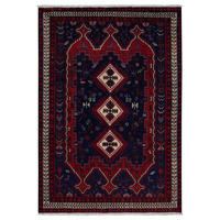 ORIENTTEPPICH handgeknüpft Afshar Blau 195/135 cm Schurwolle - Blau, Textil (135/195cm) - Looma