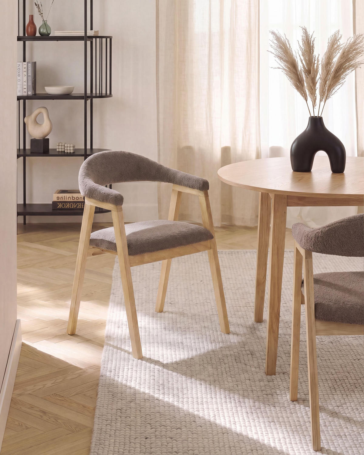 ESSZIMMERSTUHL 2er Set Holz Hellbraun/Taupe Oneco - Hellbraun, Holz (56/72/62cm) - Beliani