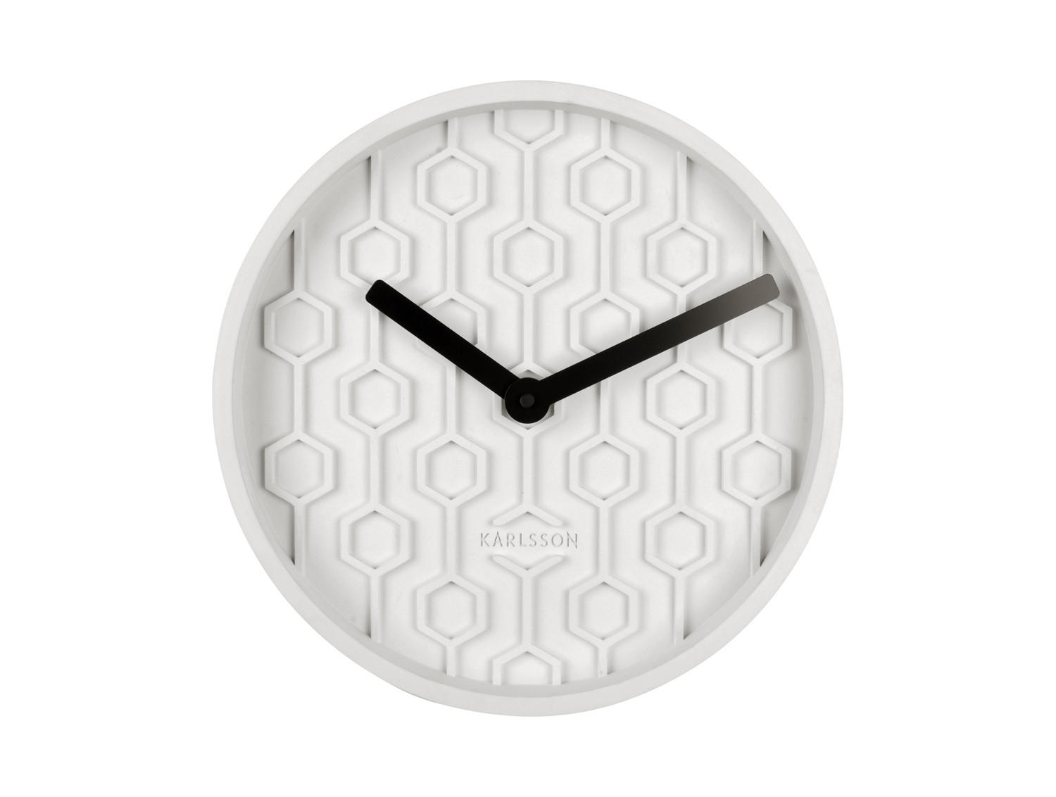 WANDUHR Honeycomb Weiß 31/31/5 cm - Weiß, Stein (31/5/31cm) - Karlsson
