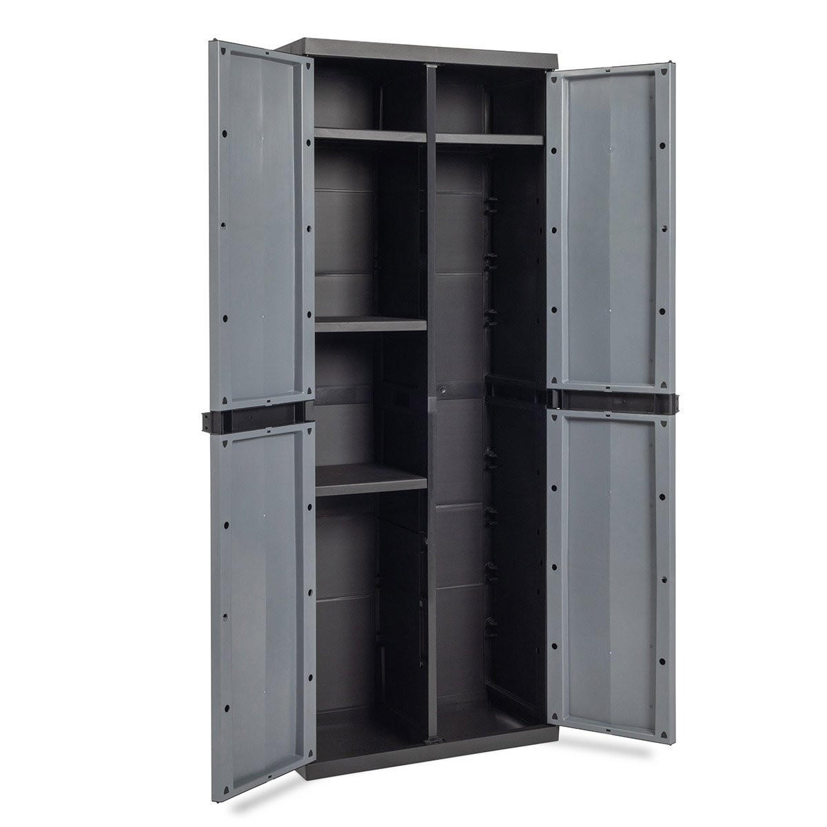 MEHRZWECKSCHRANK , S-Free, 4 Einlegeböden, 65x37x165 cm - Grau, Kunststoff (65/165/37cm)
