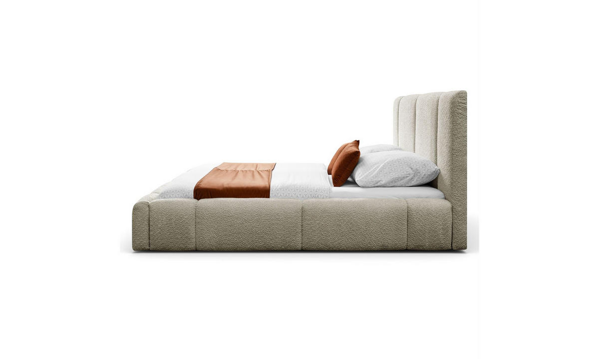 POLSTERBETT ELENA 180x200 cm Beige (Anthology 2), 34 Holzlatten, Kopfteil 108 cm - Beige, Textil (180/200cm) - Lookway