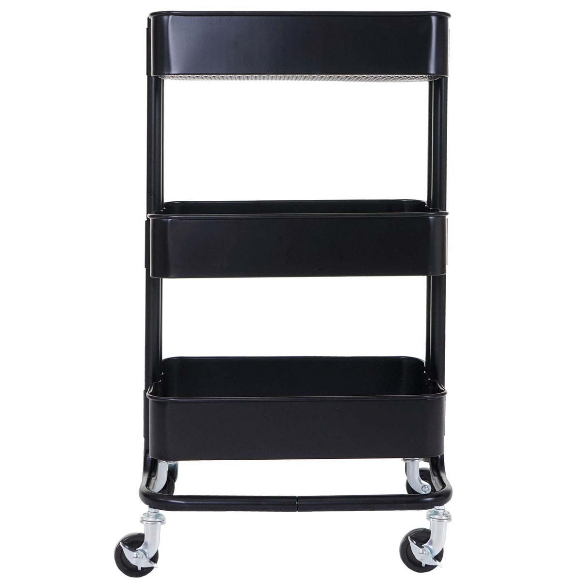 SERVIERWAGEN OHNE GRIFF Schwarz - Schwarz, Metall (44/79/37cm) - MCW
