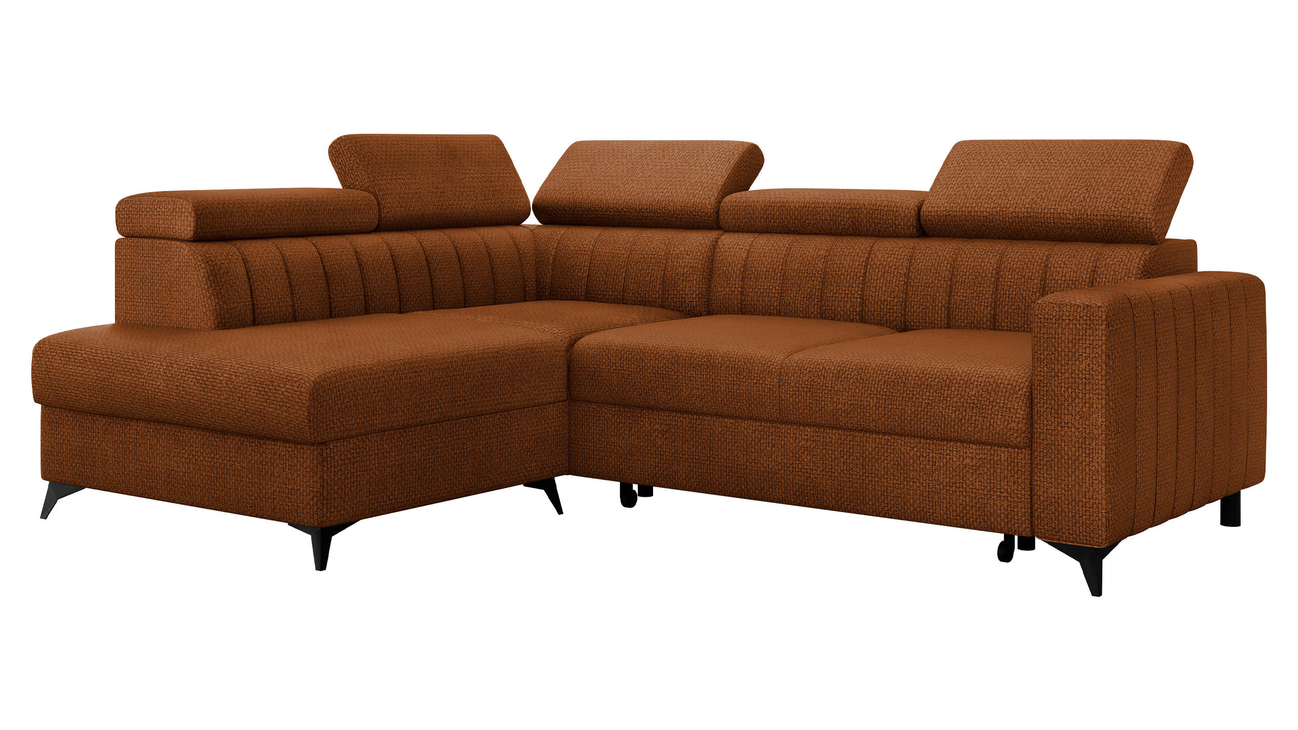 ECKSOFA Milano 2RRLXP, Seite: Links LXP+R+2R - Bronzefarben, Holz/Textil (249/195cm) - MIRJAN24