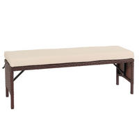 SITZBANK Poly-Rattan 35x112x30cm Braun - Creme/Braun, Metall (112/35/30cm) - PROREGAL