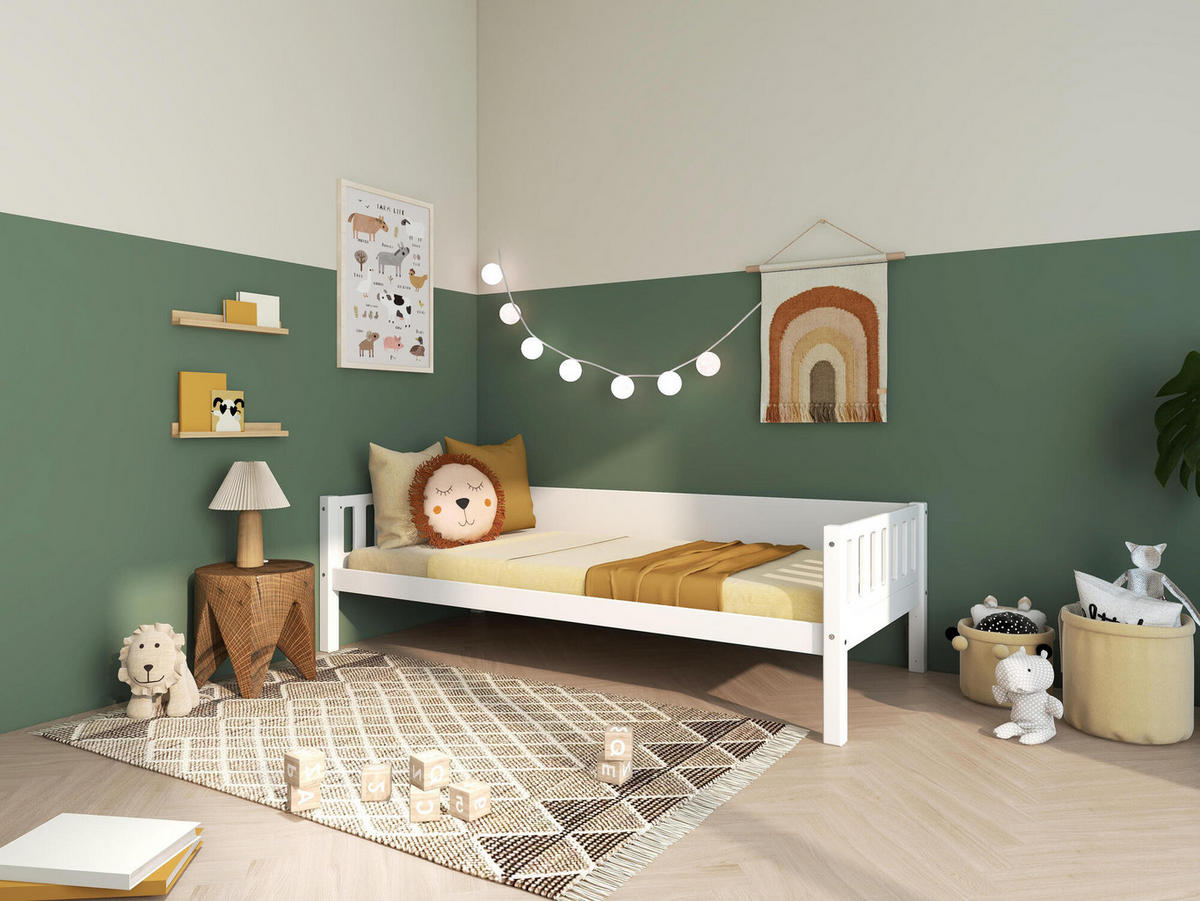 KINDERBETT VIGGO Weiß 208x98x61 cm - Weiß, Holz - FURNLUX