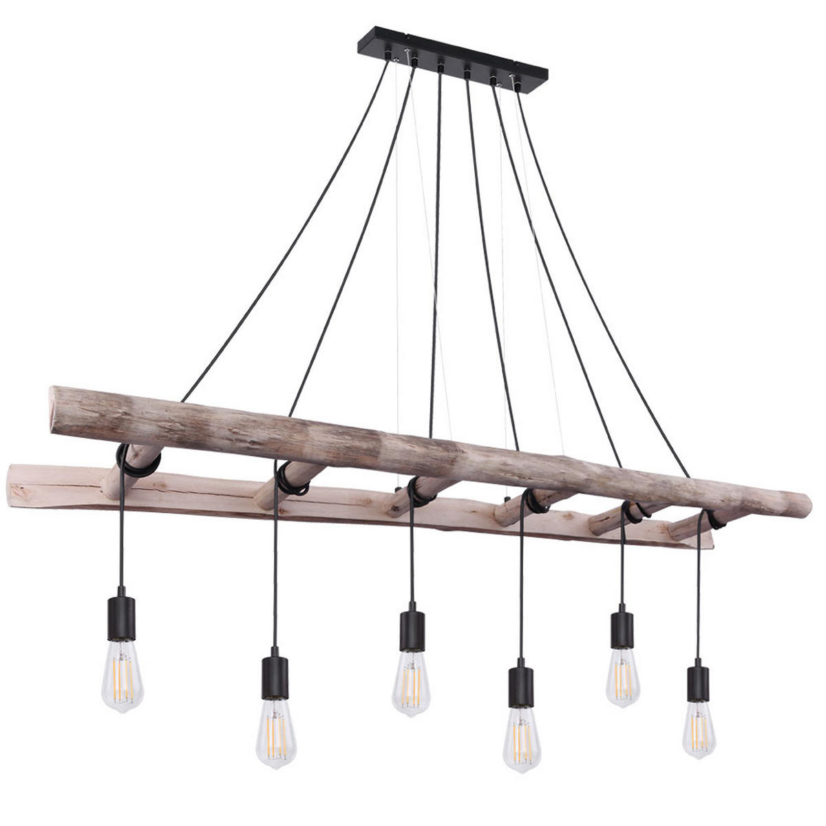 LED HÄNGELEUCHTE IRMGARD Schwarz Holz - Schwarz, Holz (160/30/192cm)