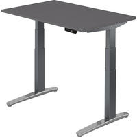 SCHREIBTISCH elektrisch XBHM 80/120/74 cm in Graphitfarben/Graphitfarben/Alu poliert - Graphitfarben, Holzwerkstoff (80/120/74cm) - bümö