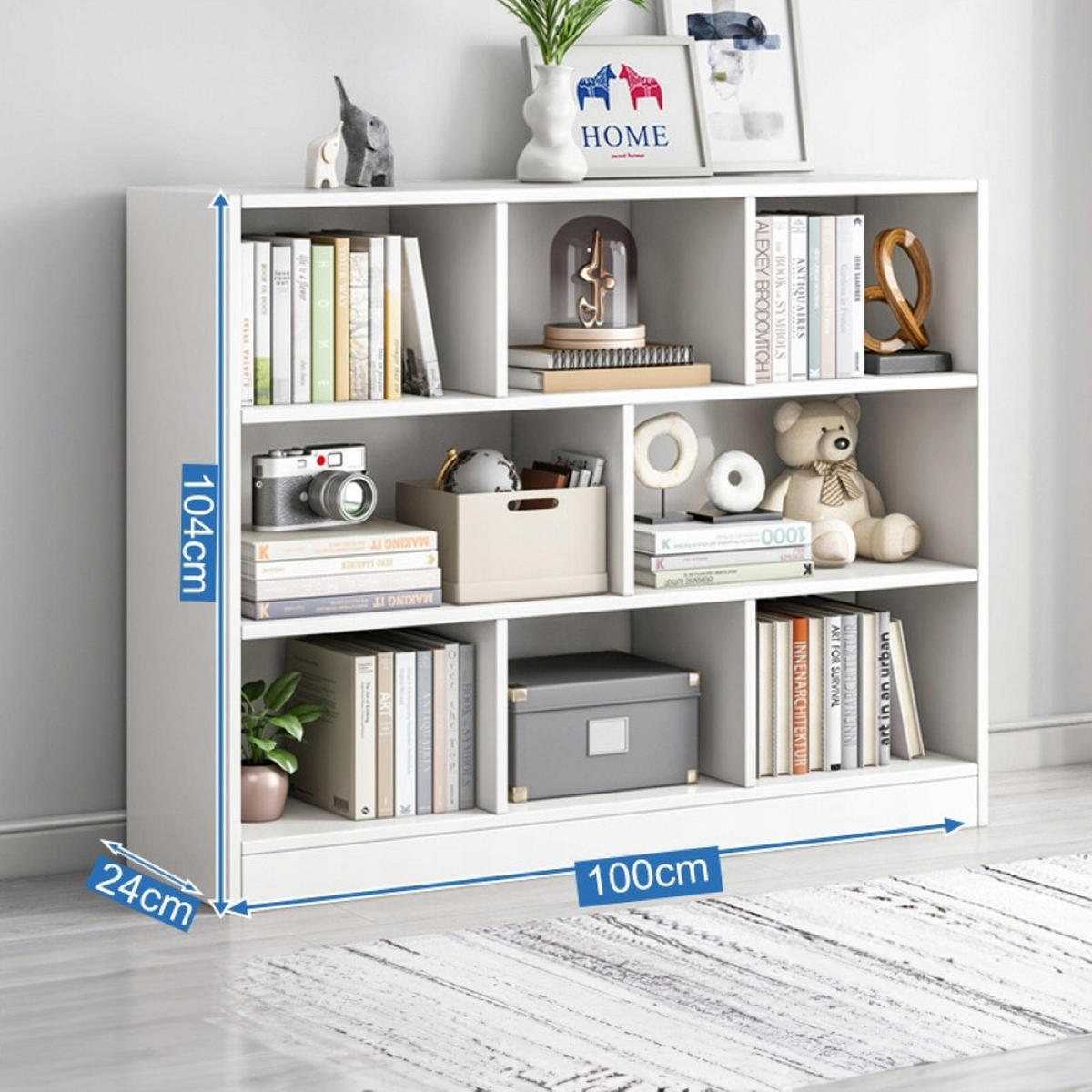 BÜCHERREGAL, weiß, 100/24/104 cm - Weiß, Holzwerkstoff (100/104/24cm) - MUVU