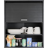 KÜCHENOBERSCHRANK mit Rolladentür 35/60/72cm - Schwarz, Holzwerkstoff (60/72/35cm) - Simmob