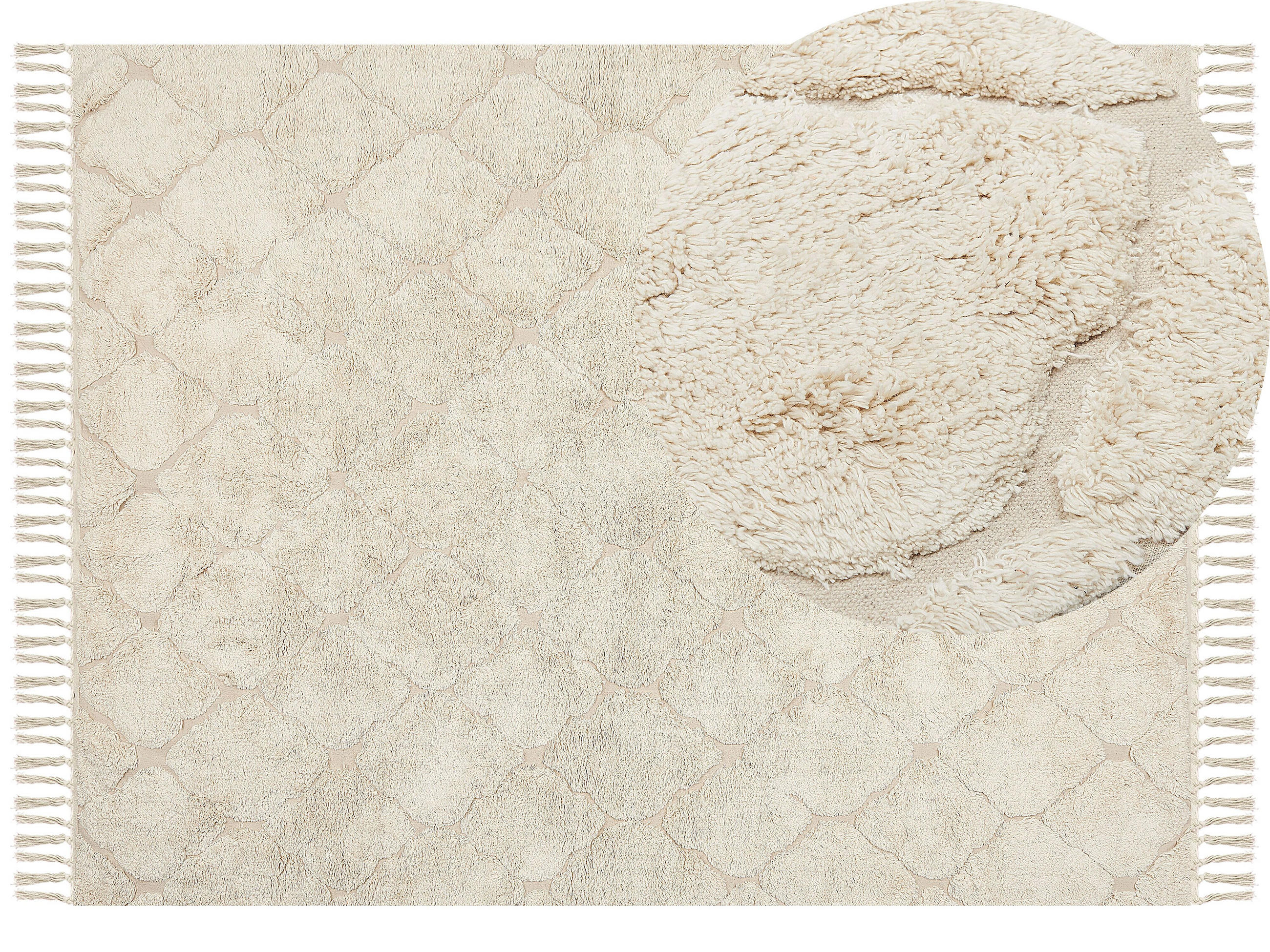 KURZFLOR-TEPPICH Silchar 230/160 cm - Beige, Textil (160/230cm) - Beliani