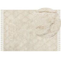KURZFLOR-TEPPICH Silchar 230/160 cm - Beige, Textil (160/230cm) - Beliani