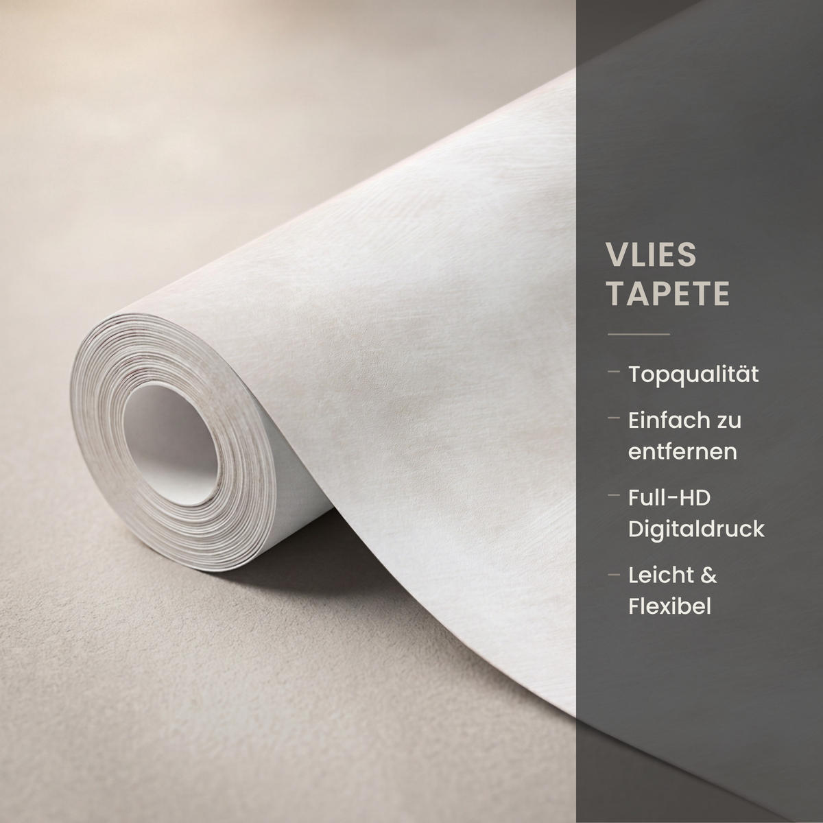TAPETE - Dezent - Textur - Beige - 500x200 cm - Creme, Papier (500/200cm) - OnlyWow