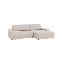 ECKSOFA Nancy Beige Cord - Beige/Schwarz, Holz/Kunststoff (264/162cm) - S-Style Möbel