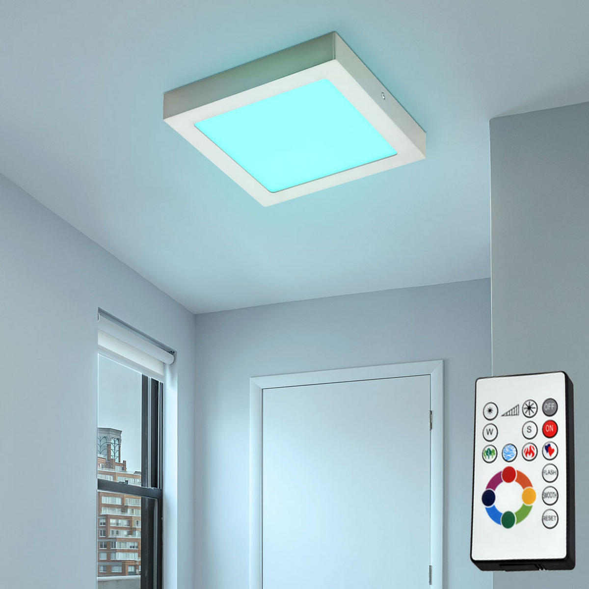 LED PANEL Tinus Silber Metall Acryl - Silberfarben, Metall (22.5/22.5/3.5cm)