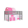 KINDERBETT Karolina 210x114x106 Massivholz Grau Textilset Princess 2 - Magenta/Grau, Holz (90/200cm) - 58aufmkessel