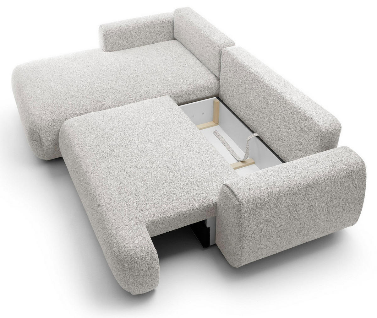 ECKSOFA mit Schlaffunktion 270 cm Ralto, Links, Hellgrau - Hellgrau, Holz (270/167cm) - Emporius