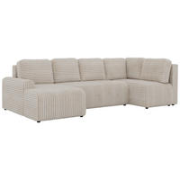 SEDACÍ SOUPRAVA NESSARO COR U Béžová Manšestr - Pravá - černá/béžová, textil/plast (151/92/307cm) - MKS