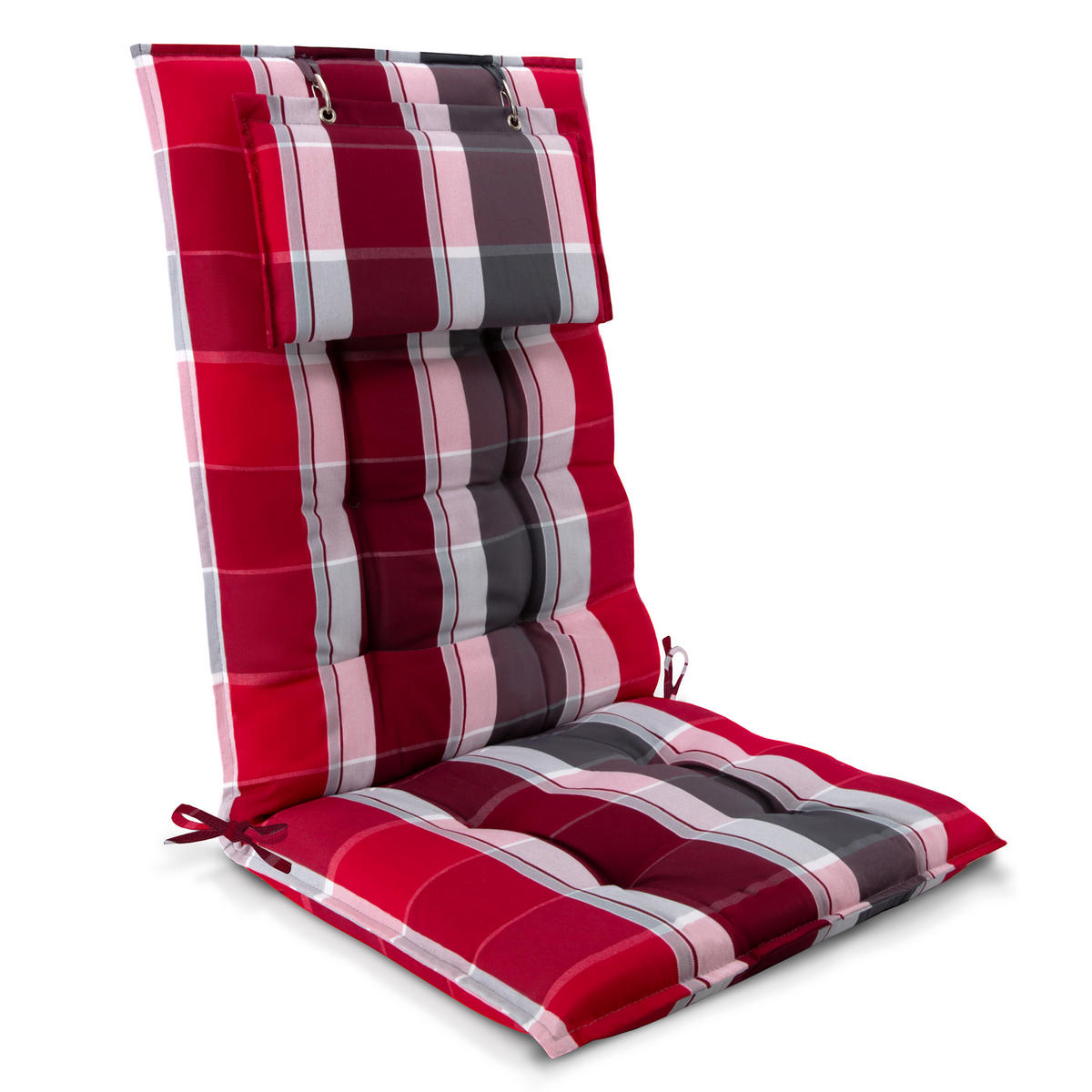 HOCHLEHNERAUFLAGE Sun-HL 119/50/8cm Rot-Anthrazit-Gestreift - Multicolor, Textil (50/8/119cm) - Beautissu 