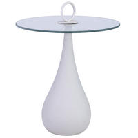 TISCH aus Metall und Glas, weiß, 40x43cm - Weiß, Metall (40/40/51cm) - Wanderlust