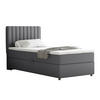 BOXBETT Everest 90 x 200 cm Einzelbett mit hochwertiger Bonell-Matratze und Topper - Hellgrau, Holz (90/200cm) - Homesy