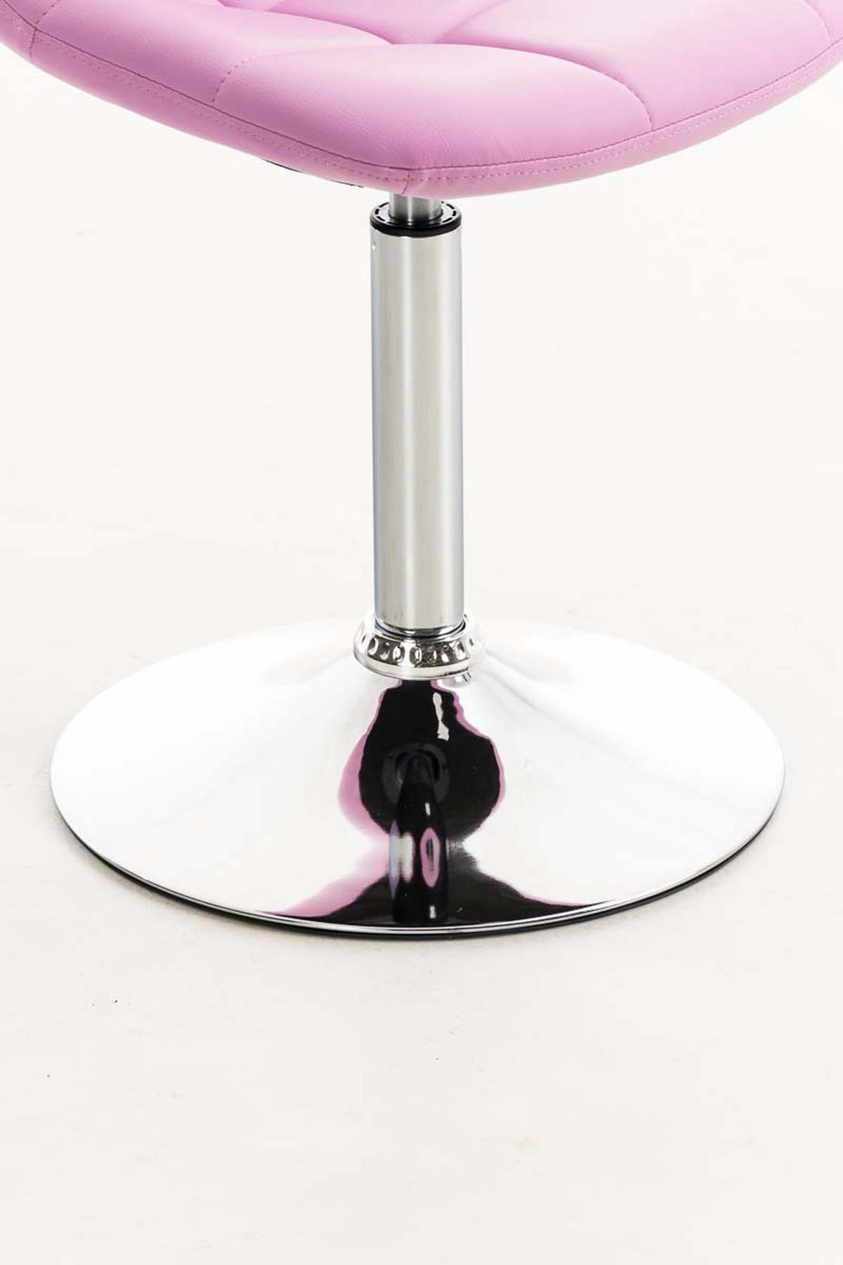 STUHL OSKAR Kunstleder 84x48x52 cm pink Kunstleder Metall in Chromoptik - Pink, Leder/Metall (48/84/52cm) - DELUKE