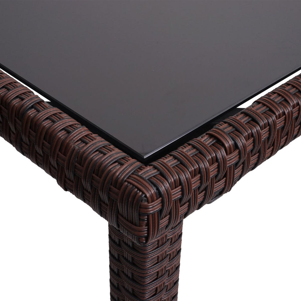 TISCH Poly-Rattan 71x120x75cm Braun - Braun, Kunststoff (75/120/71cm) - PROREGAL