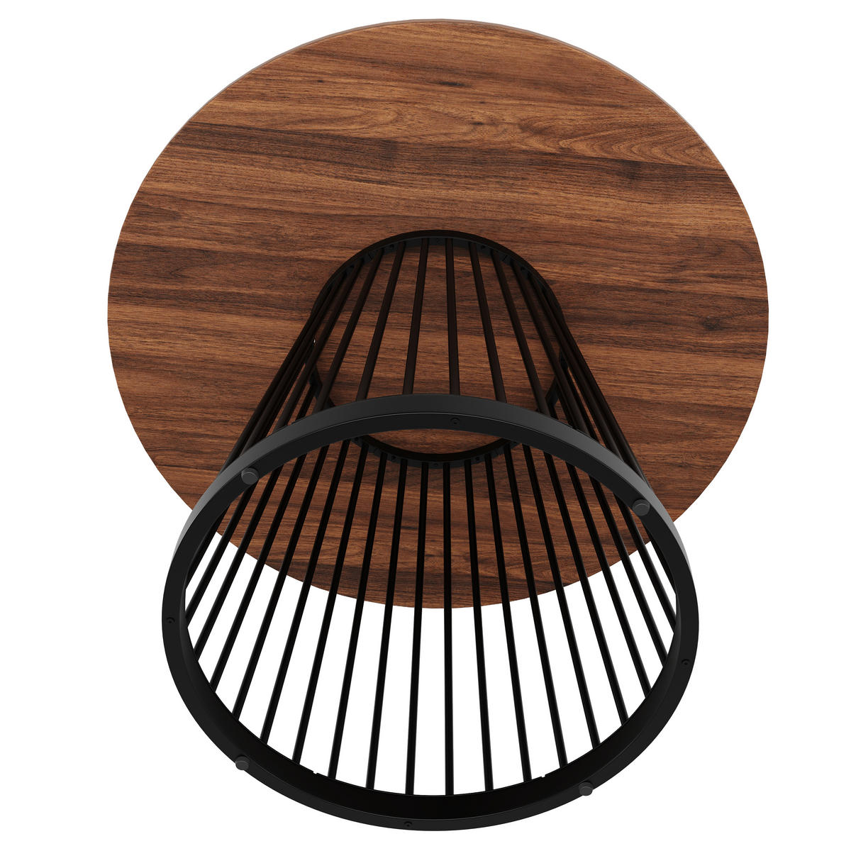 ESSTISCH 80x80x76 cm in Schwarz und Walnuss aus MDF mit Nussbaumoptik - Walnussfarben, Holzwerkstoff (80/80/76cm) - Modfu