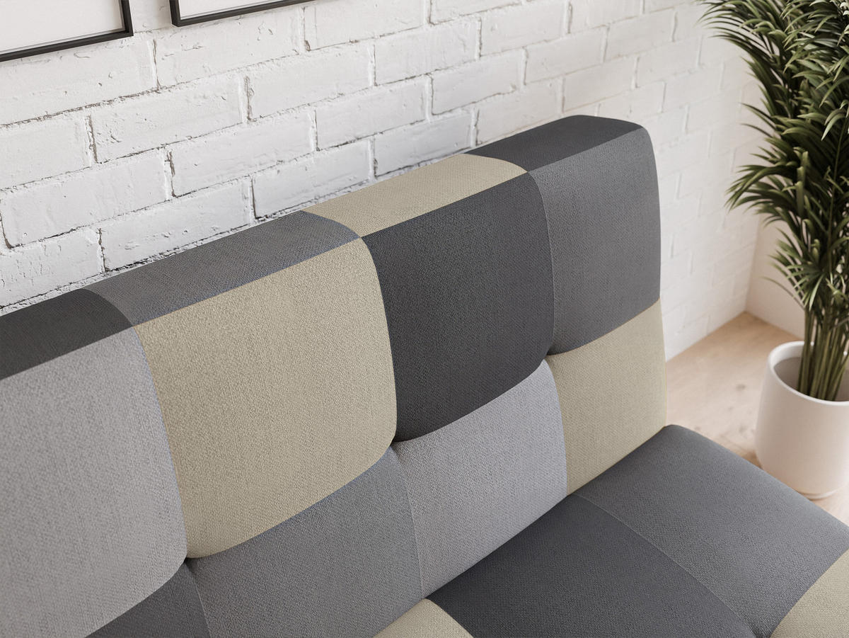 SCHLAFSOFA SKAL mit Bettkasten Anthrazit/Beige - Anthrazit/Beige, Holzwerkstoff/Kunststoff (200/85/90cm) - Idohome