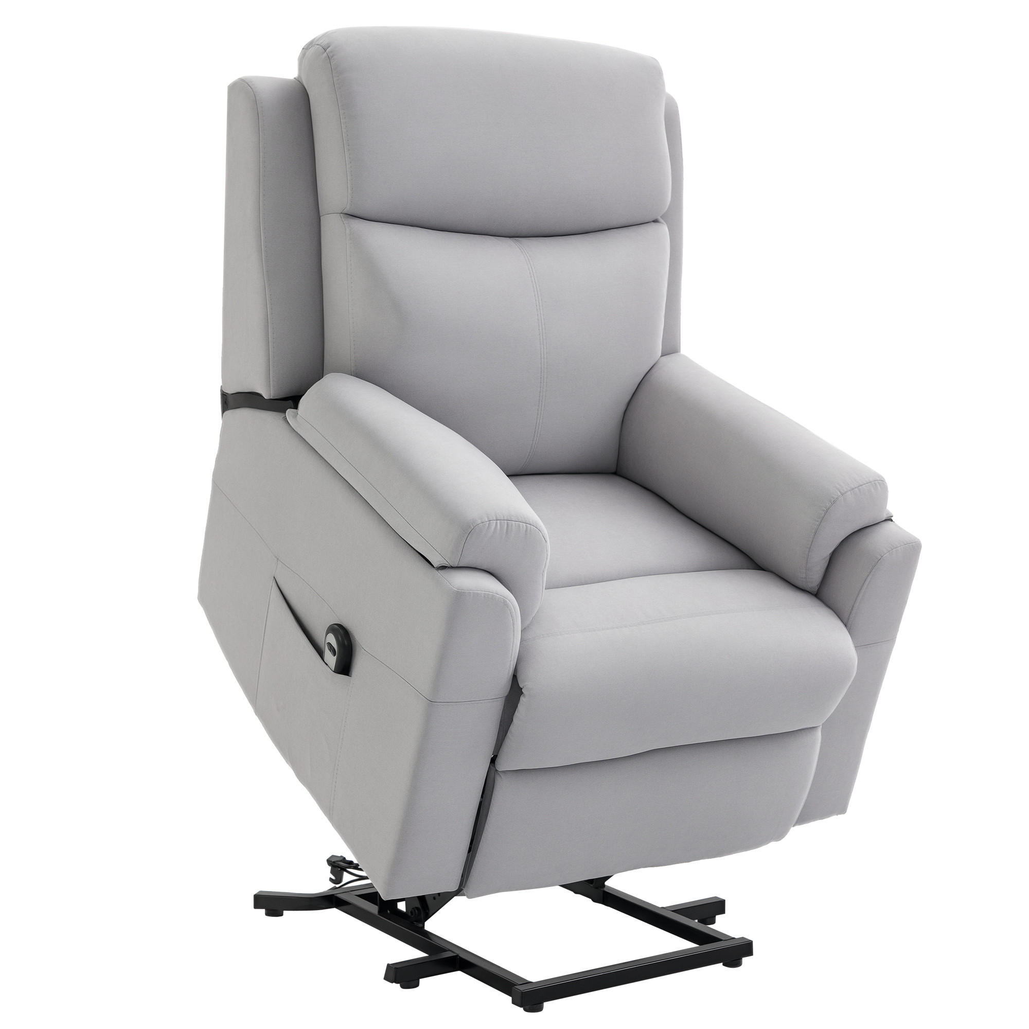 FERNSEHSESSEL DE-06349 Mit Aufstehilfe, elektrisch, 160° neigbar, Taschenfederkern Hellgrau - Hellgrau, Metall (89/102/83cm) - ComfortXL