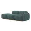 3-SITZER SOFA Links Strukturstoff Stoff Blau - Blau/Blaugrau, Holz/Textil (258/73/95cm) - Makamii