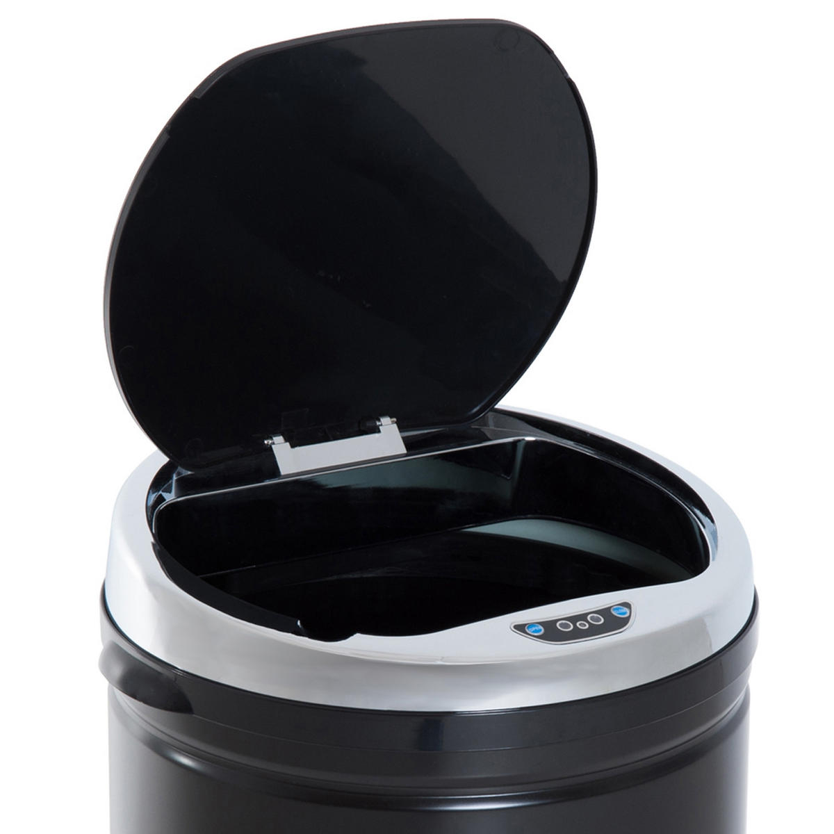 MÜLLEIMER AUTOMATISCHER ABFALLEIMER SCHWARZ Sensor 50L Verzinkter Stahl 30,5/30,5/81,5 cm - Schwarz, Metall (30.5/81.5/30.5cm) - Rolipo