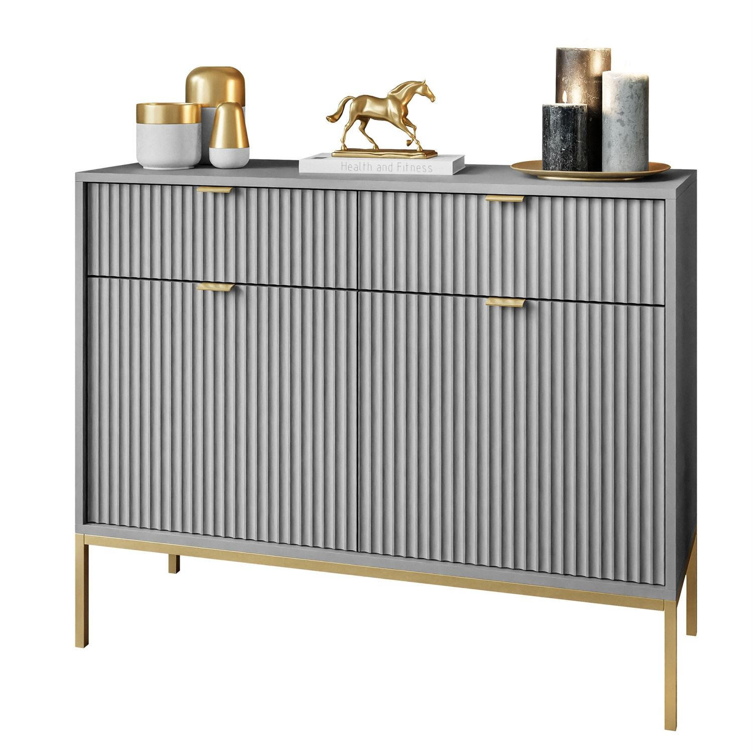 SIDEBOARD YASUMI 153 2D3S mit Schubladen beige - Beige, Holzwerkstoff (153.5/81.4/39.4cm) - Lookway