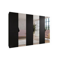 DREHTÜRENSCHRANK 202/300/52 6-türig - Schwarz, Holz/Metall (300/202/52cm) - Abiks Möbel