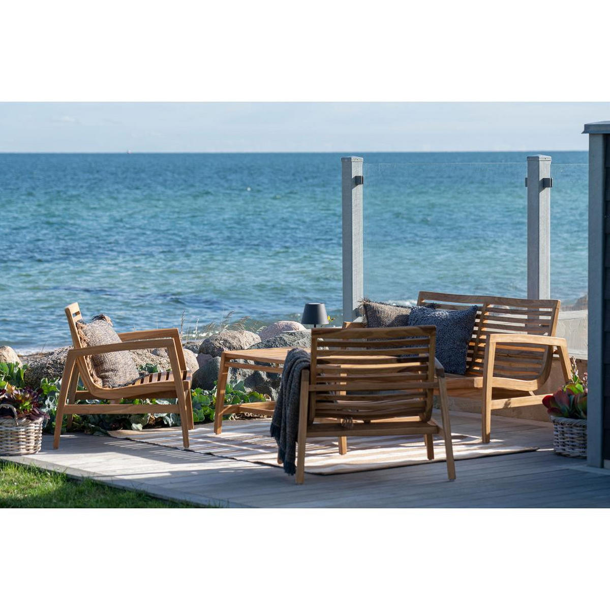 LOUNGE-SET, Sanna, Teak, 71 x 80 x 73 cm - Teakfarben, Holz - ebuy24