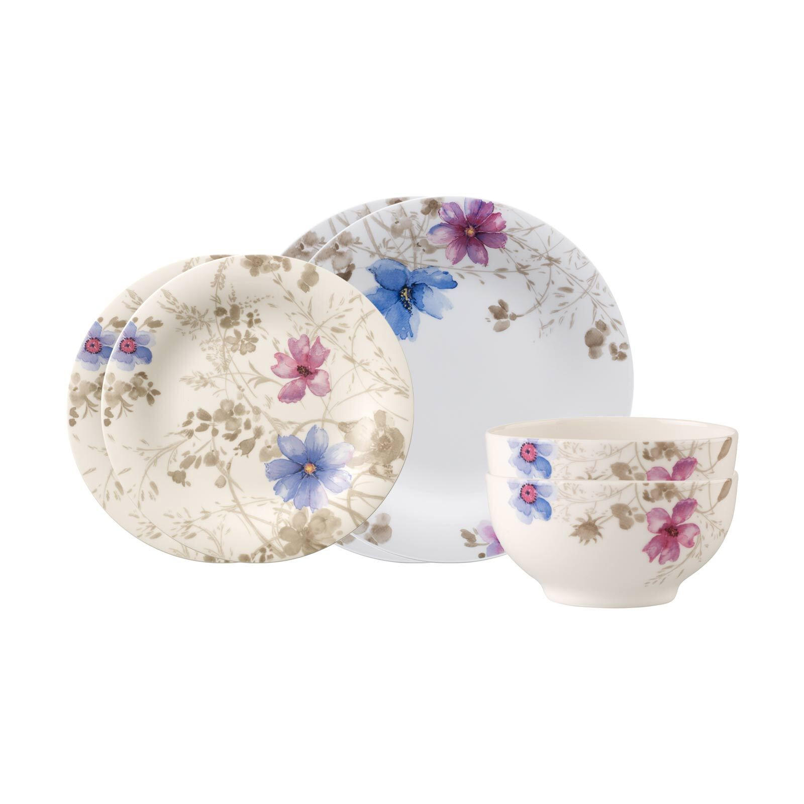 BASIC-SET Mariefleur Gris Basic bunt 6er Set - Multicolor, Keramik (1/1/1cm) - Villeroy & Boch